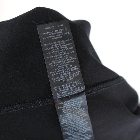 Tory Burch Colorblock Ivory Black Ponte V-Neckline Dress M Short Sleeve Mini - Picture 7 of 7